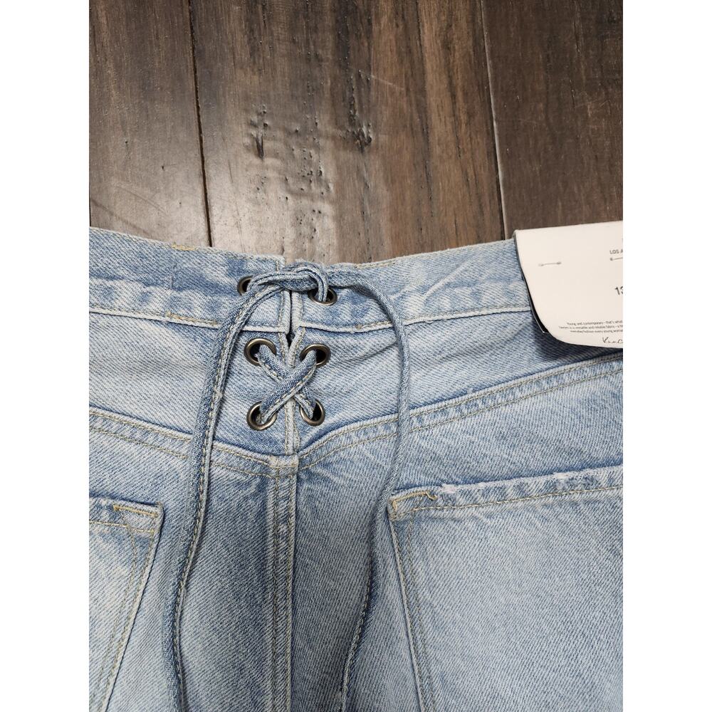 KanCan 90s Flare High Rise Jeans Size 13/30 Corset Back Lace Up Light Wash NWT - Picture 8 of 9